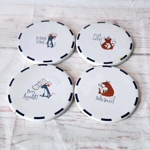 Disney Pixar Remy Ratatouille Coasters‎ Set of 4 - Cute French Chef
